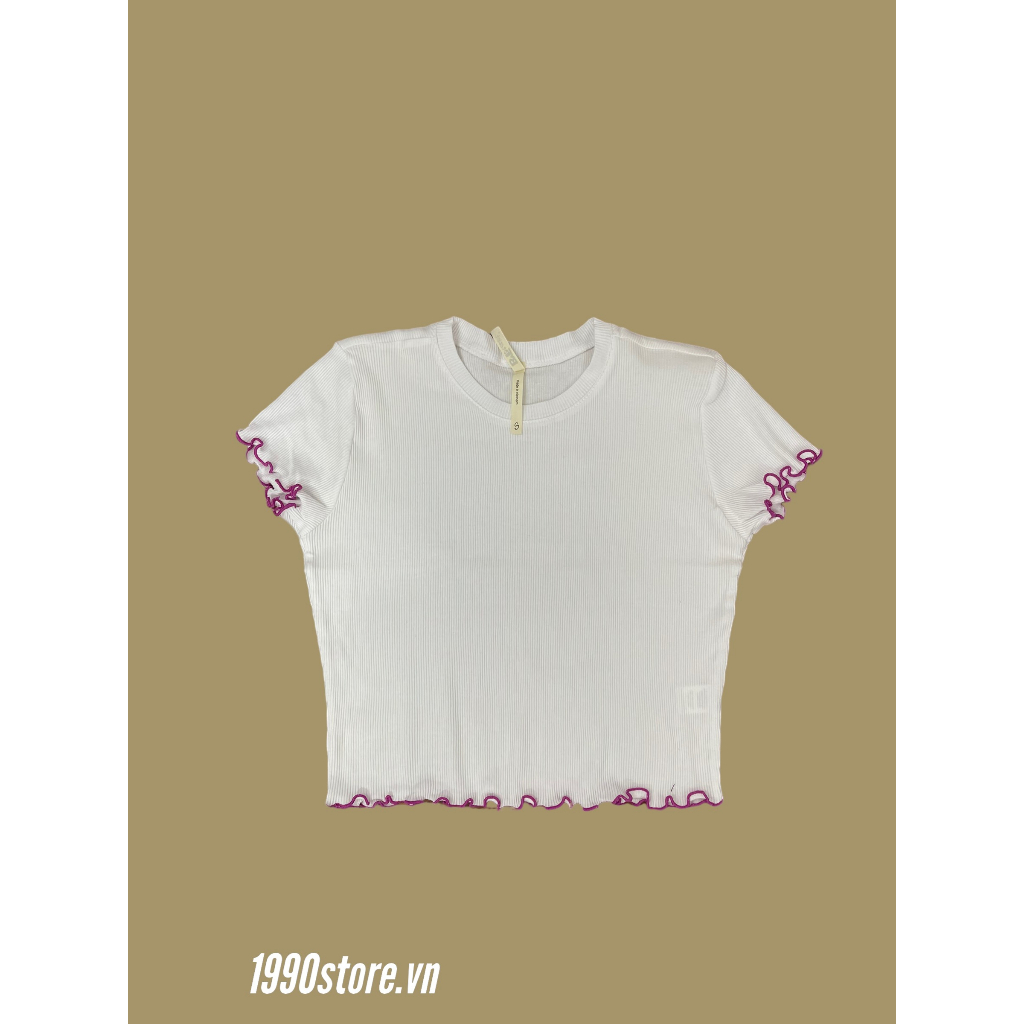 Áo thun trơn cuốn biên tay và lai 2 màu trắng và đen vnxk