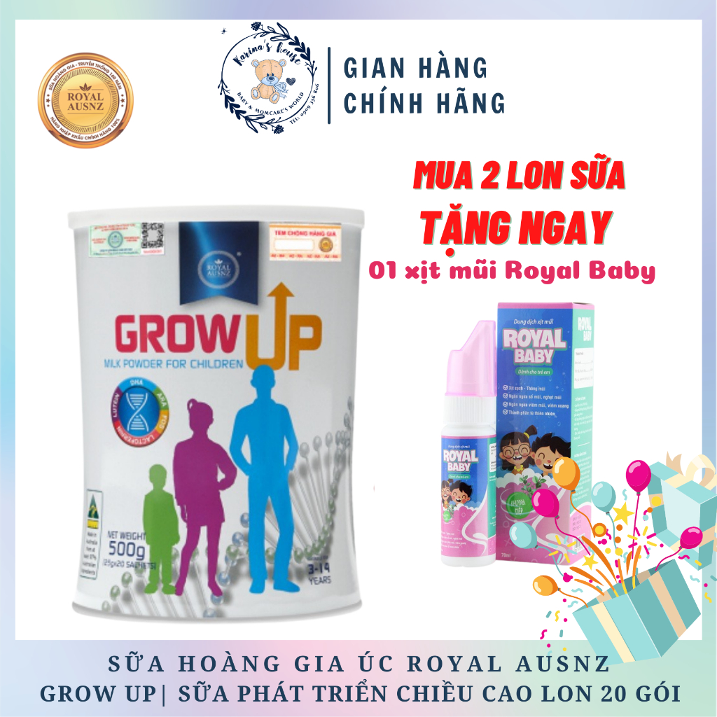Sữa Bột Hoàng Gia Úc GROW UP MILK POWDER Hỗ Trợ Phát Triển Chiều Cao Cho Trẻ Từ 3-14 Tuổi 500g
