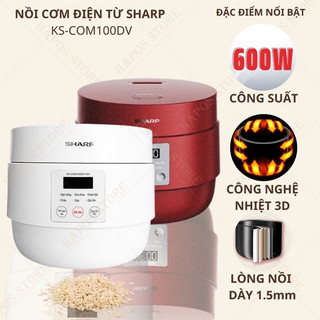 [HÃNG CHÍNH HÃNG] nồi cơm điện tử sharp ks-COM100DV-RD