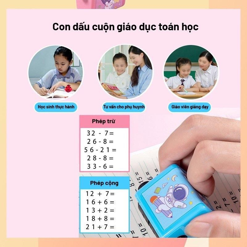 Máy in Con Lăn Tạo Phép Tính Cộng Trừ Nhân Chia mini đơn giản ngẫu nhiên cho bé - Con lăn phép toán