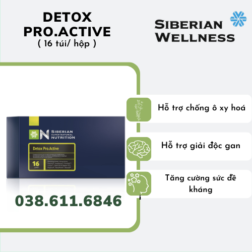 [ Detox pro siêu thải độc ] Thực phẩm bảo vệ sức khỏe Siberian Super Natural Nutrition. Detox Pro.Active – 16 túi/hộp 6