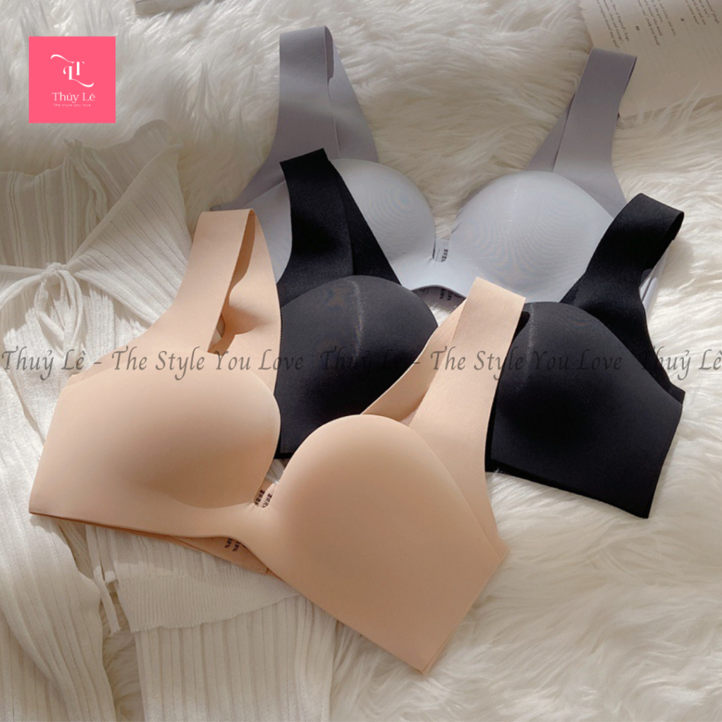 Áo ngực su lụa liền khối chữ U SIÊU MÁT, không gọng, nâng ngực, chống xệ