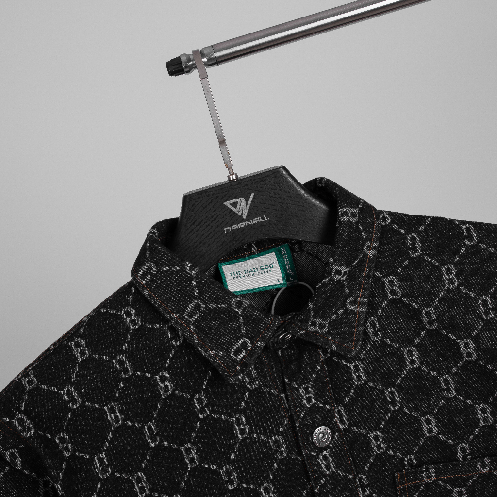 Áo sơ mi denim The Bad God Hapi Đen