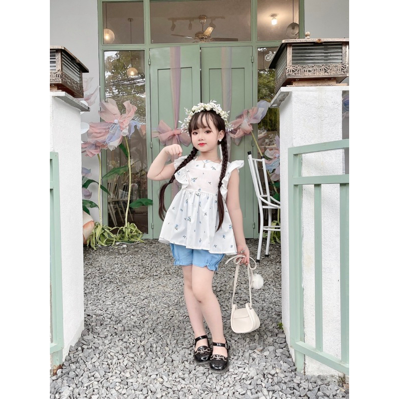 Sét bộ đi học cho bé gái 8-32kg 👘NHƯ Ý HOUSE'S-bộ quần áo cho bé, quà tặng sinh nhật, đi chơi -Set bộ đi học xanh dương