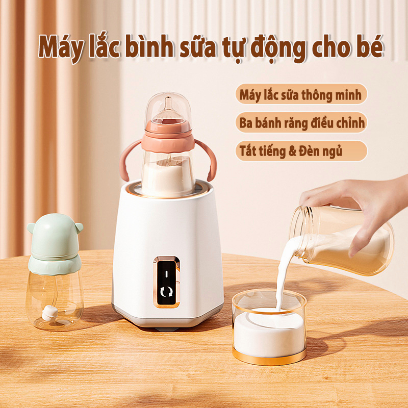 Máy lắc bình sữa tự động cho bé Máy pha sữa thông minh Bình lắc sữa cho bé xoay 360 độ 3 mức độ giúp sữa tan