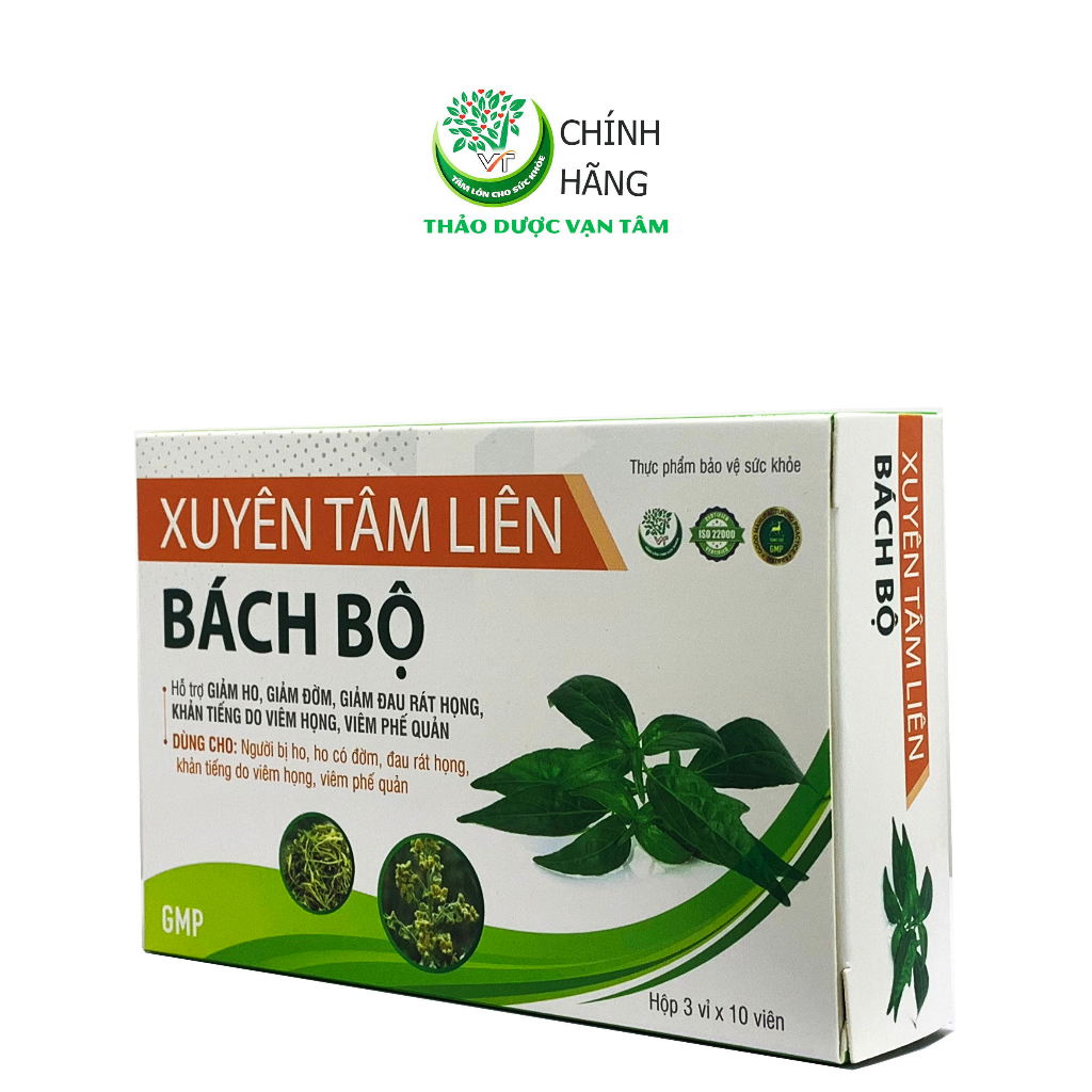 TPBVSK Xuyên Tâm Liên Bách Bộ - Hỗ trợ giảm ho, giảm đòm, giảm đau rát họng