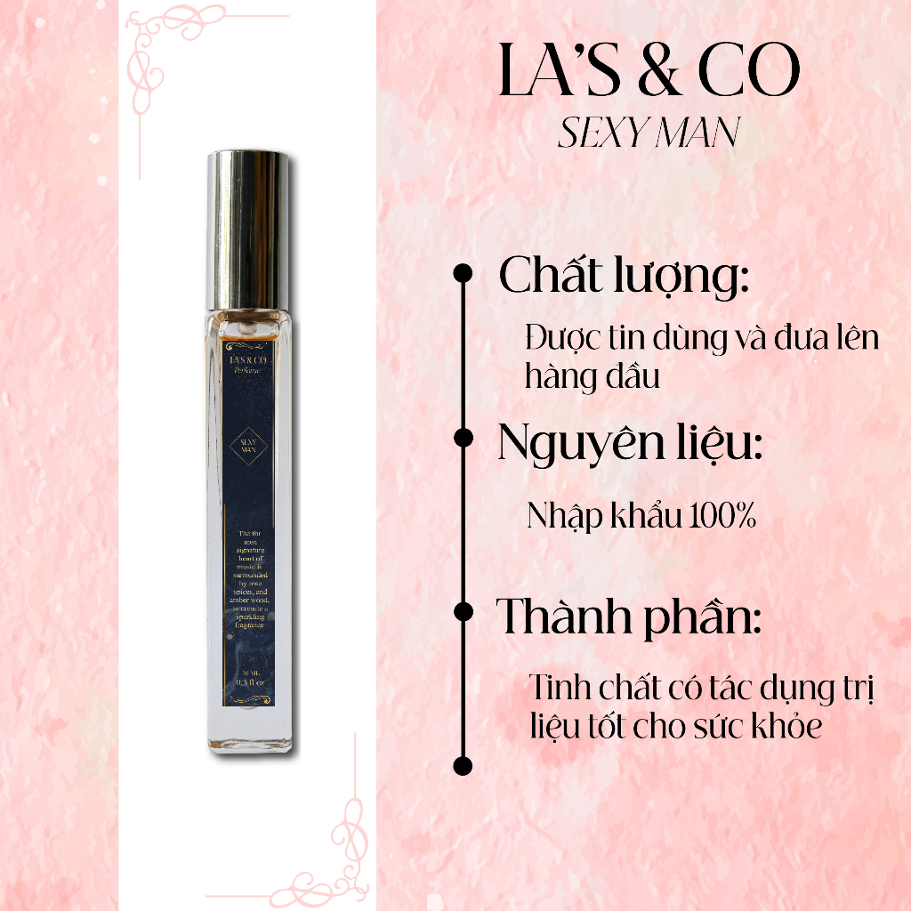 Nước hoa nam La's & Co Sexy Man 10ml hương thơm Nam tính, mạnh mẽ