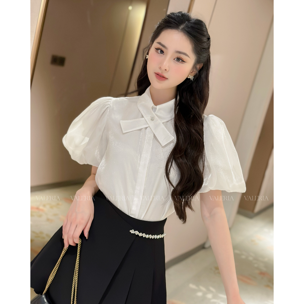 Áo sơ mi cổ vạt chéo khuy đá thanh lịch Mira Shirt