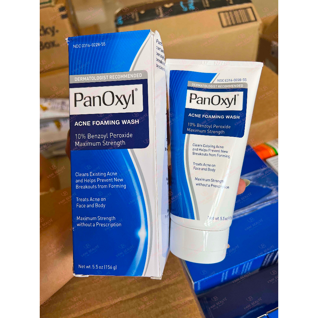 Sữa Rửa Mặt Kháng Khuẩn Cho Da Dầu Mụn PanOxyl Acne Foaming Wash Benzoyl Peroxide 10 % Maximum Strength 156g