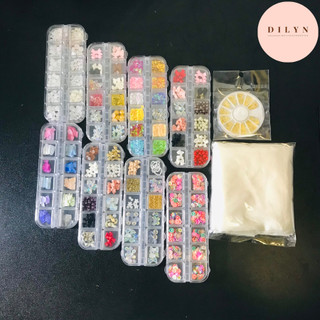 Phụ kiện nail - set 9 khay phụ kiện nail trang trí móng