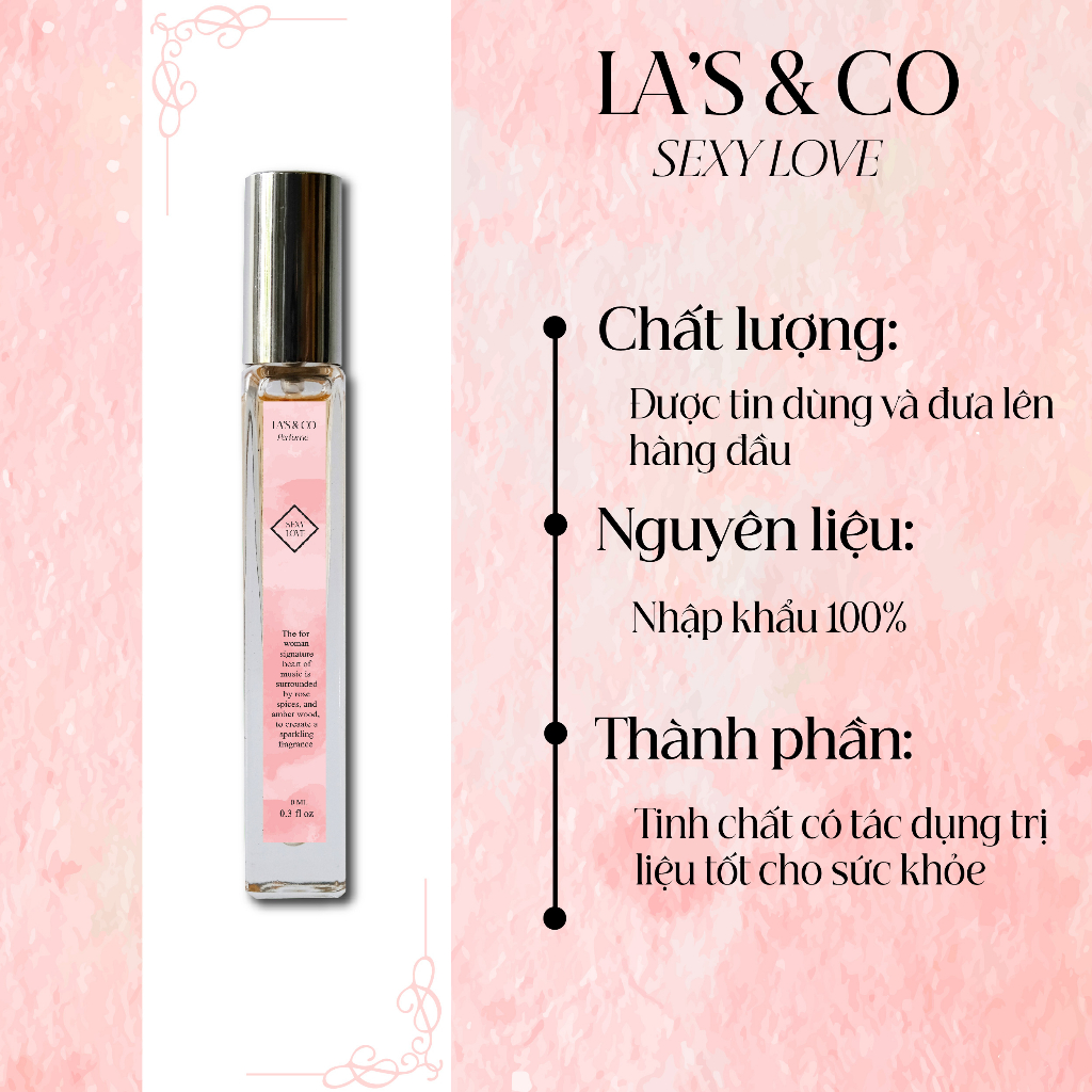 Nước hoa nữ La's & Co Sexy Love 10ml Quyến Rũ, Ngọt Ngào