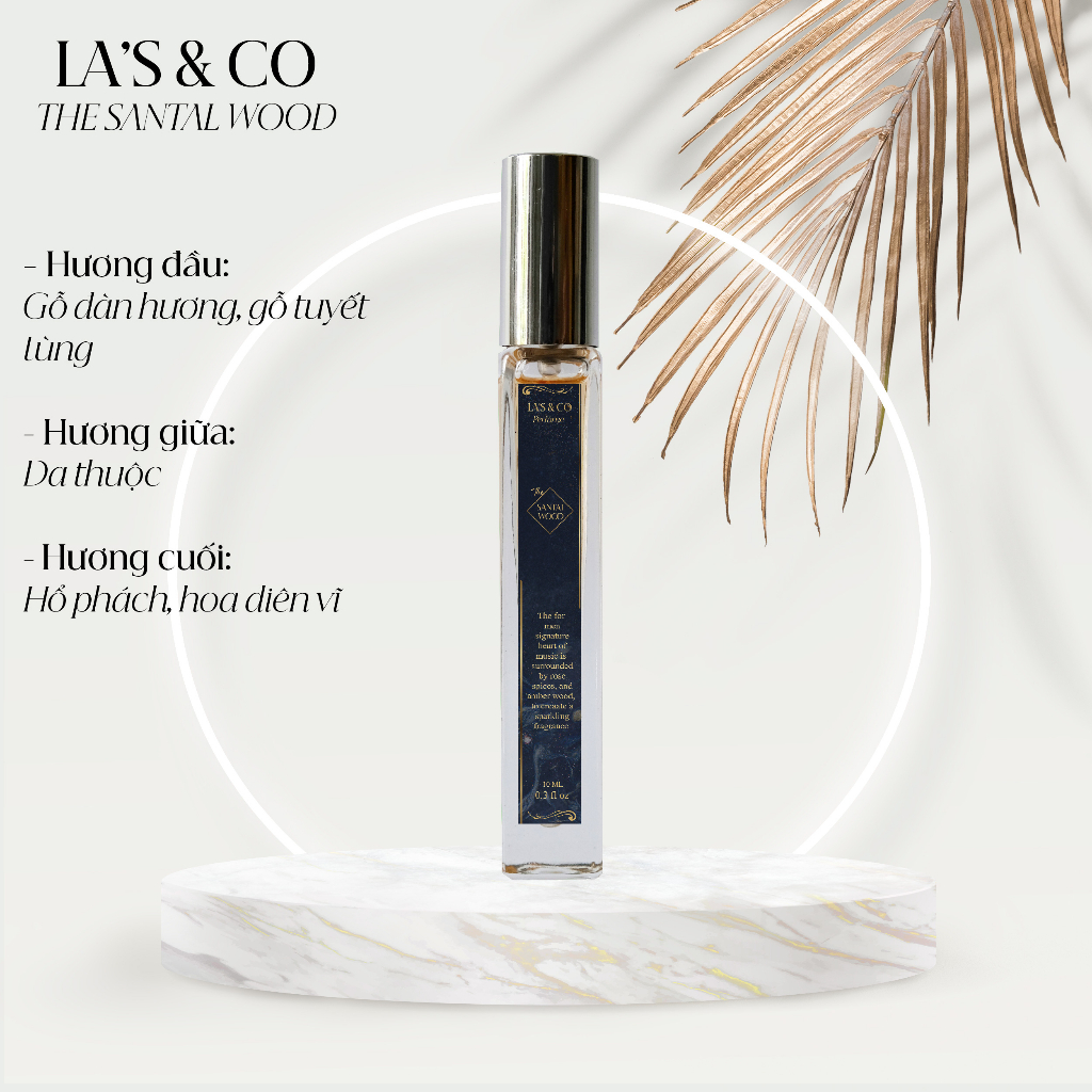 Nước hoa nam La's & Co Santal Wood 10ml Hương Gỗ Cổ Điển, Nam Tính