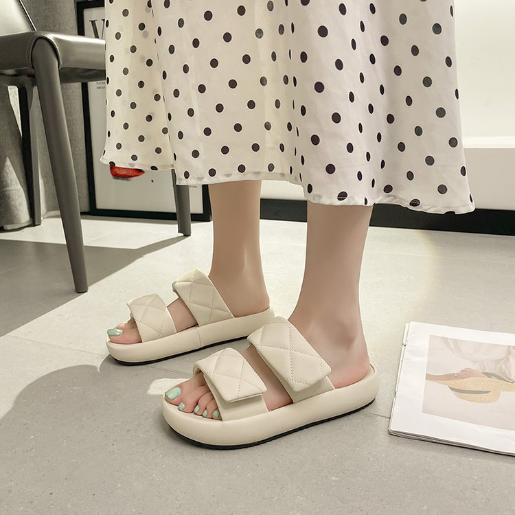 Dép Bánh Mỳ- Dép Da Chần Chỉ 2 Quai Ngang Dán Đế Êm 3p QCCC