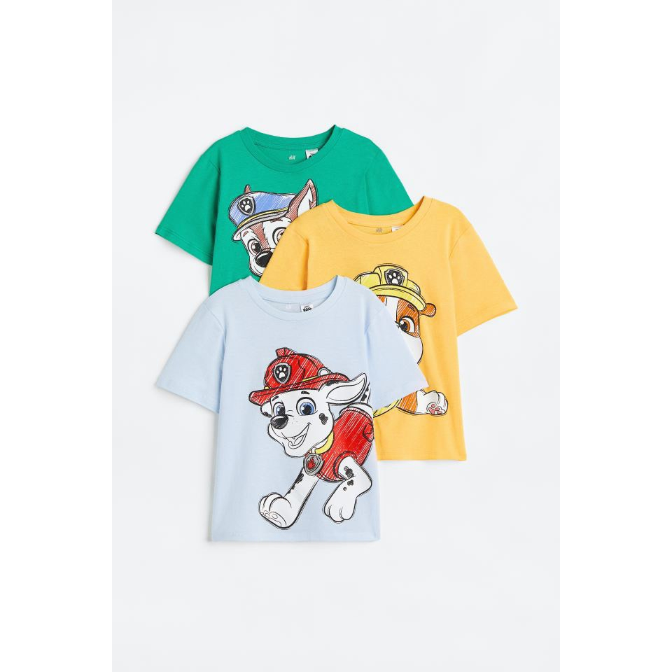 🦸‍♂️️ Áo thun bé trai HM VNXK, áo thun cộc tay H&M, in hình đội chó cứu hộ Paw Patro, Monters xuất dư 1 - 10 tuổi