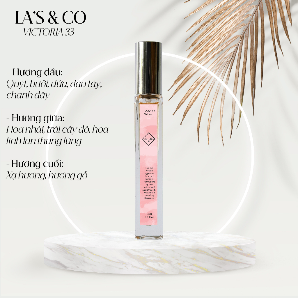 Nước hoa nữ La's & Co Victoria 33 10ml hương thơm tự nhiên, sang trọng
