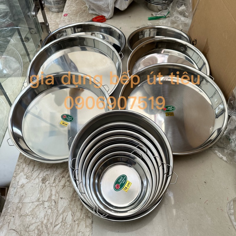 Khay xửng inox - khay bơ cao cấp nhiều size 16cm->40cm