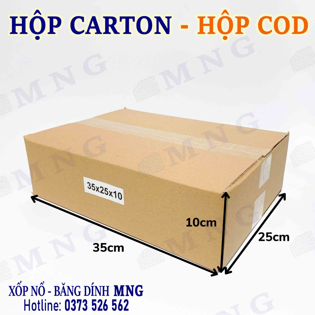 Hộp carton đóng gói hàng size 35x25x10, 35x25x15, 35x25x20