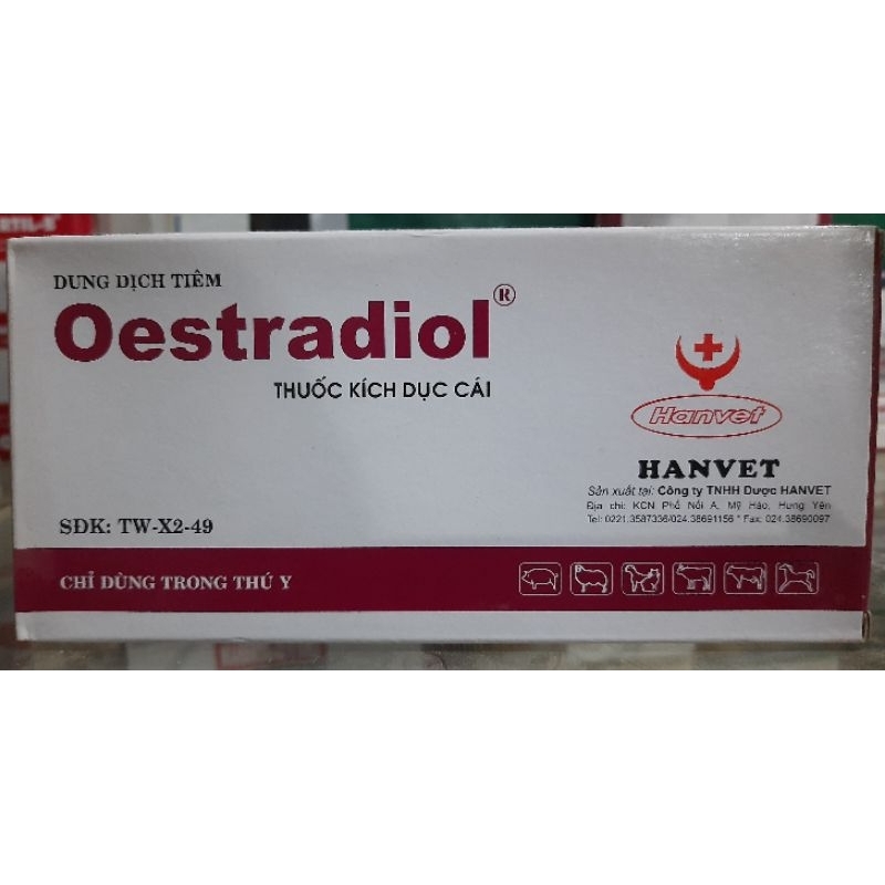 Lọ 5ml OESTRADIOL kí.ch lên giống dùng cho trâu, bò,dê,thỏ,lợn,chó,mẹo