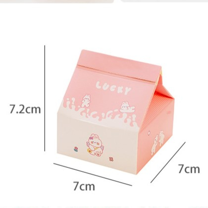 Giấy dán note rút hộp sữa 200 7*7cm tờ ghi chú ghi nhớ họa tiết hoạt hình dễ thương cute tiện lợi
