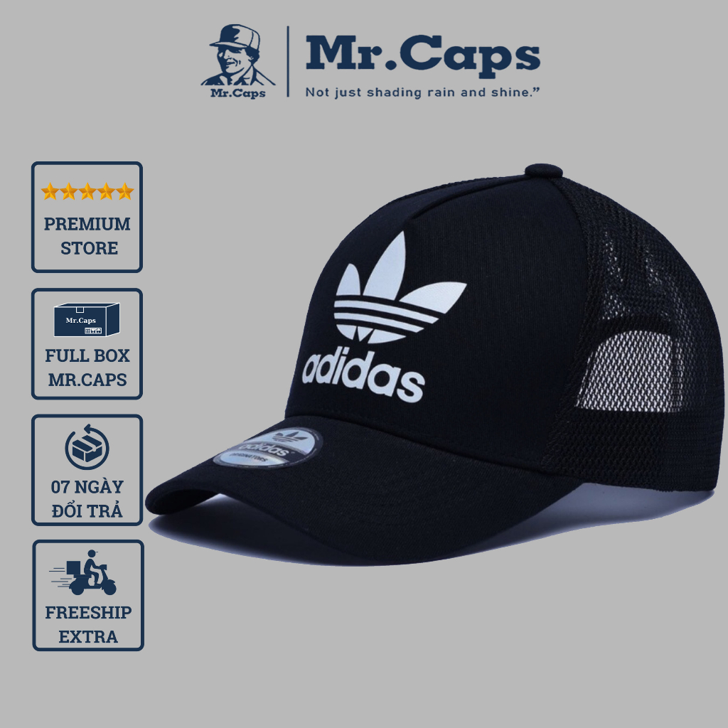 Nón lưỡi trai adidas kết lưới - Mũ thời trang Hàn Quốc cao cấp Full Box form unisex cho nam nữ baseb