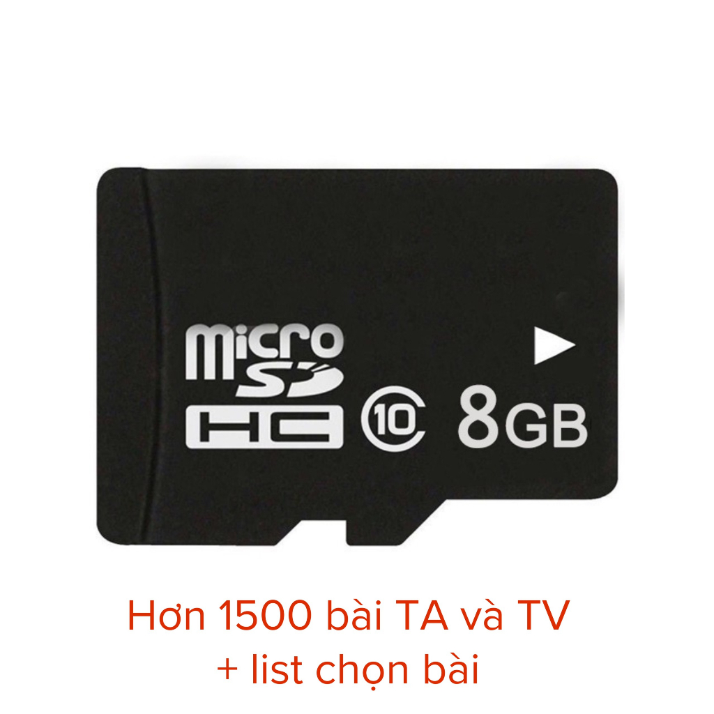 Thẻ nhớ Micro SD 8G copy sẵn hơn 1500 bài TA, TV phù hợp cho Tắm ngôn ngữ kèm danh sách chọn bài, đầu đọc USB