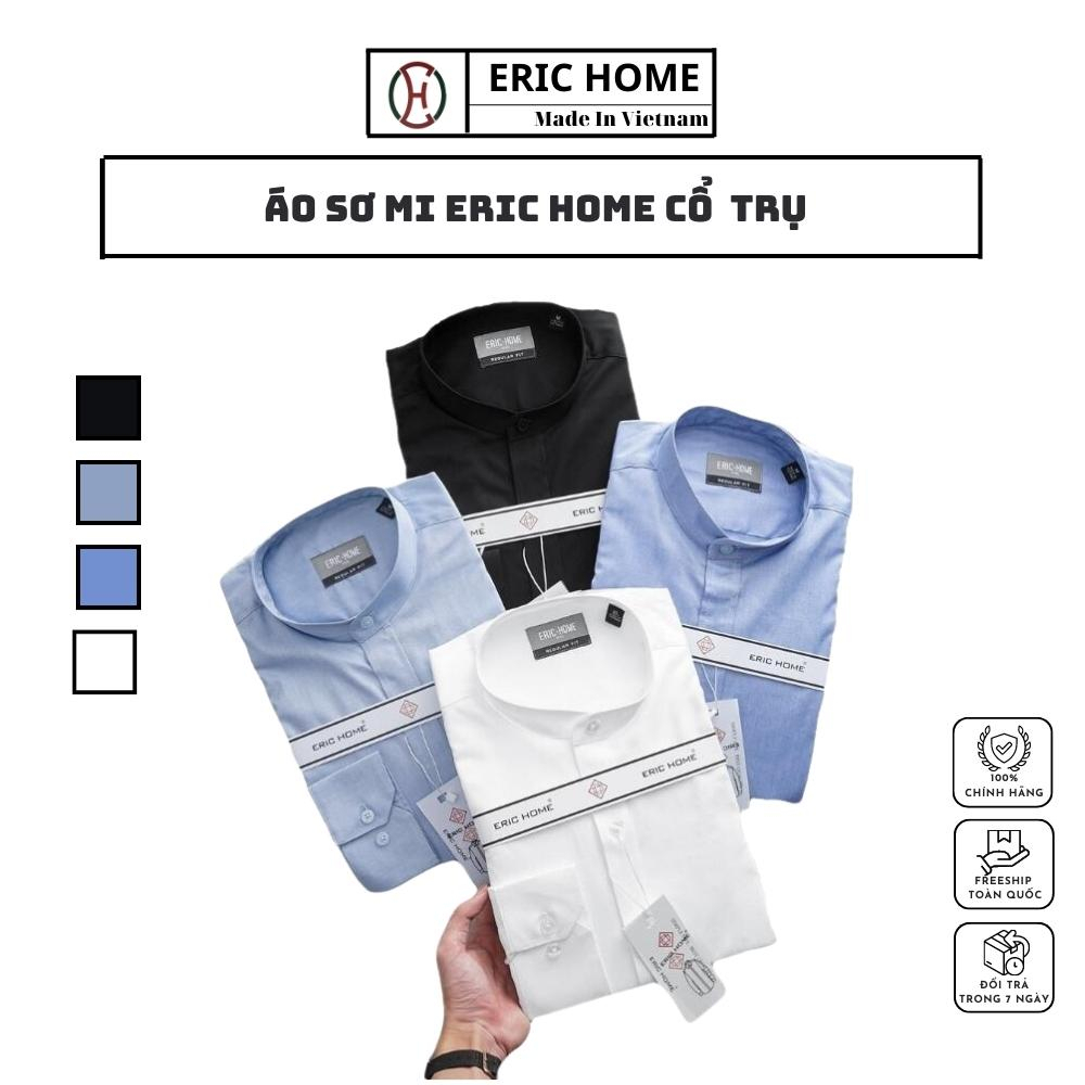 Áo Sơ Mi Nam Trơn Tay Dài ERIC HOME, Vải Oxfox Công Sở Hàn Quốc, Nhiều Màu, Dễ Mặc, Gấp Hộp