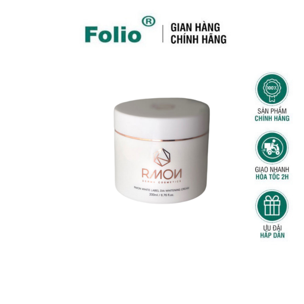 [CHÍNH HÃNG] Kem dưỡng trắng da body_Folio Rmon White Label Dia Whitening Cream Folio 200ml Nhà Folio