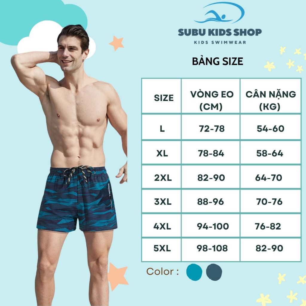 Quần bơi nam lửng thể thao, quần bơi nam 2 lớp đi bơi đi biển tự tin và thoải mái vận động | BigBuy360 - bigbuy360.vn