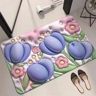 Thảm lau chân in hình 3D siêu cute mẫu hot 2023, thảm chùi chân thấm nước, kích thước 40*60Cm