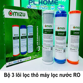 Bộ 3 lõi lọc thô Omizu dùng cho máy lọc nước RO, cốc lọc nước thô - SX tại Đài Loan