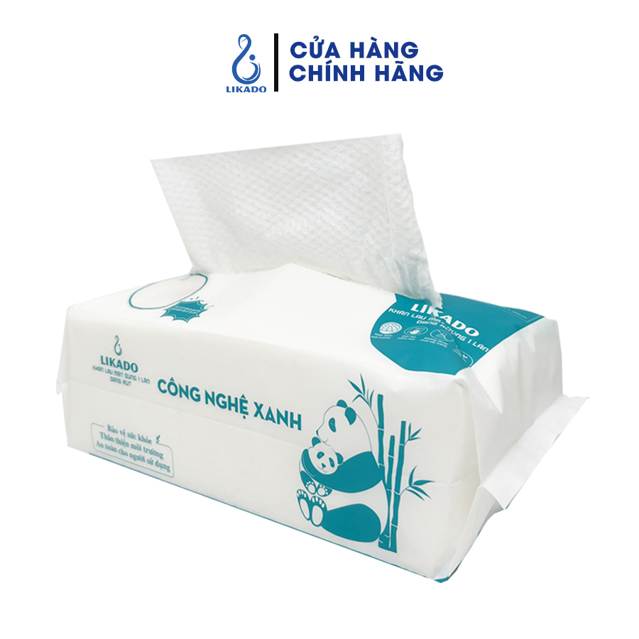 Khăn lau mặt dùng 1 lần spa dạng rút (80 khăn) LIKADO kích thước (20x20cm)(1 túi)