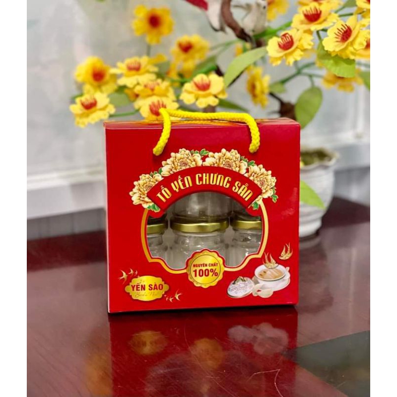 TÚI GIẤY ĐỰNG 6 HŨ YẾN CHƯNG SẴN 70ML - LOẠI KO KHAY