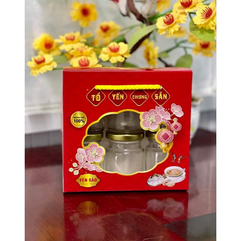 TÚI GIẤY ĐỰNG 6 HŨ YẾN CHƯNG SẴN 70ML - LOẠI KO KHAY