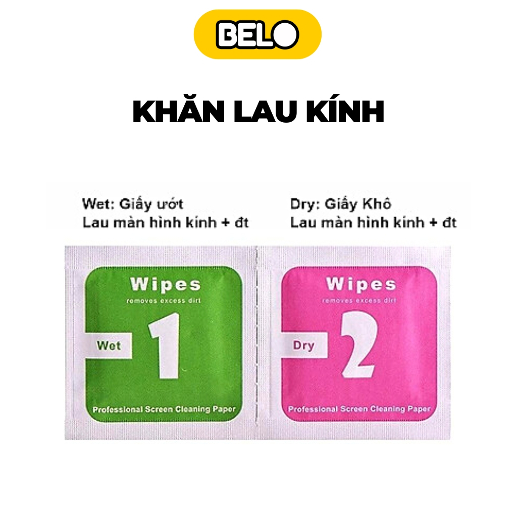 Giấy lau 1 2 cho kính cường lực cho 5/5s/5se/6/6s/7/7plus/8/8plus/plus/x/xr/xs/11/12/13/14/pro/promax/Belo/Ốp lưng