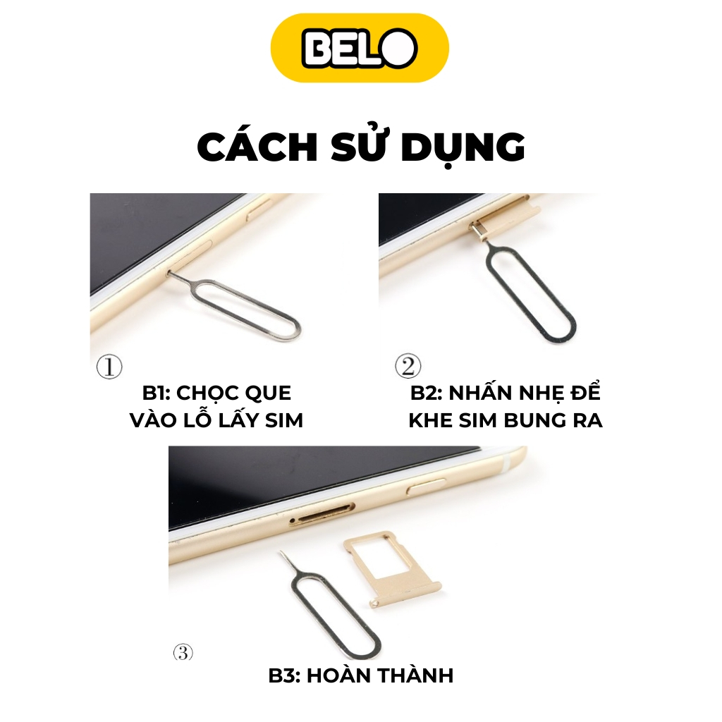 Que chọc sim, cây chọc sim cho ốp lưng cho ip 6/7/7plus/8/8plus/x/xr/xs/11/12/13/pro/max/plus/promax - Belo