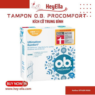 Tampon ob băng vệ sinh dạng ống dạng que O.b. Procomfort Normal, hộp 64 viên- tampon Đức chất lượng cao cho ngày mới