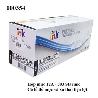 Hộp mực Starink 12A - 303 HP12A, HP1010/1012/1015/1018/1022/1022n/1022nw Có lỗ đổ mực và xả thải tiện lợi
