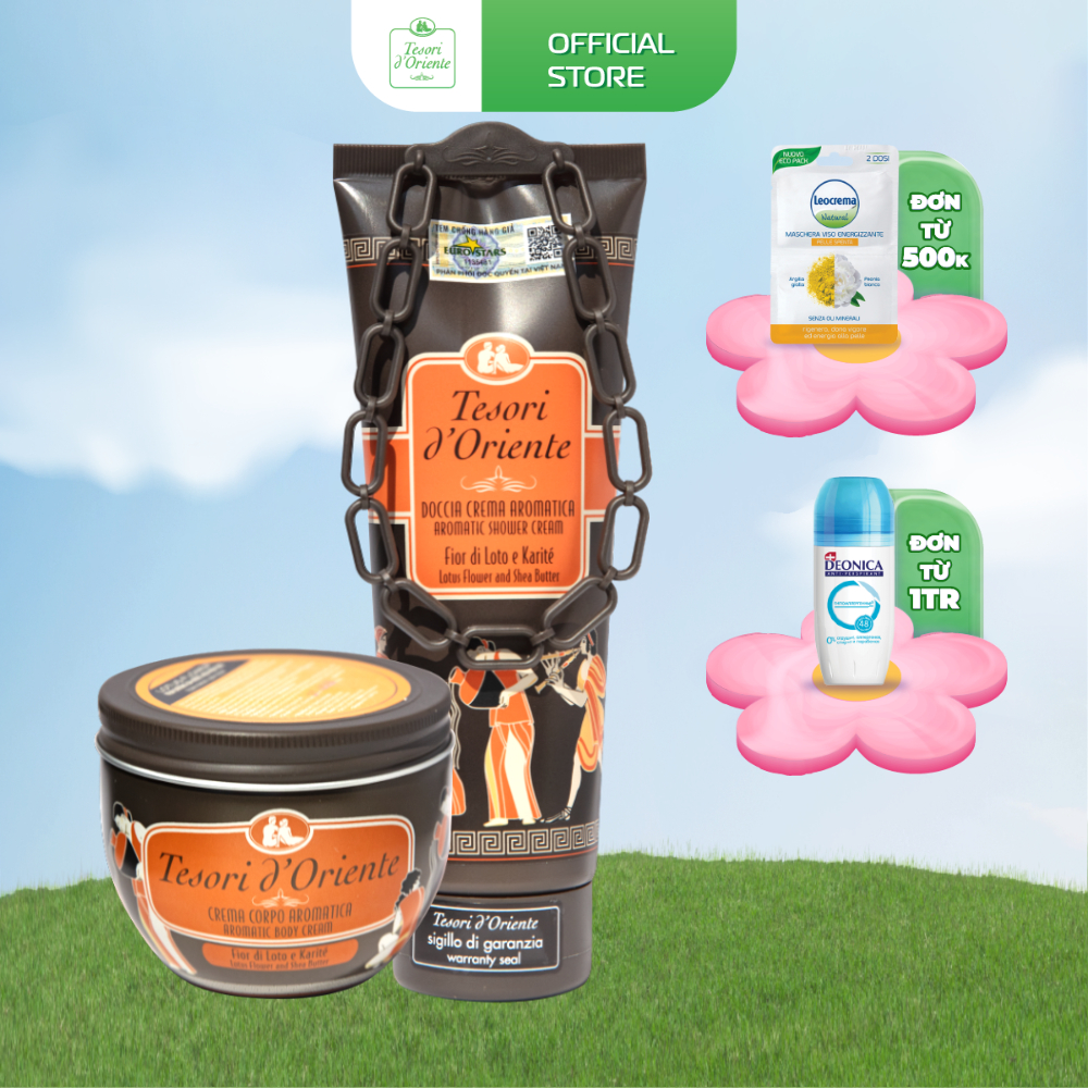 Combo Sữa Tắm nước hoa 250ml và Kem Dưỡng Thể Tesori D'Oriente nhập khẩu Ý chính hãng