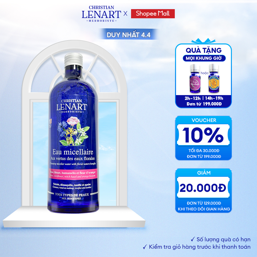 Nước Tẩy Trang Micellar Dưỡng Da 4in1 Christian Lenart Eau Micellaire - 100ml 500ml