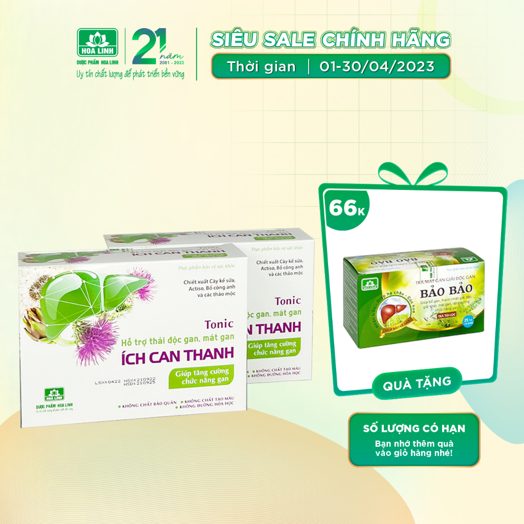 {MỚI} Ích Can Thanh: Uống 1 lọ mỗi ngày, khỏe gan, tăng thải độc, thanh lọc cơ thể (Hộp 12 lọ x 20ml)
