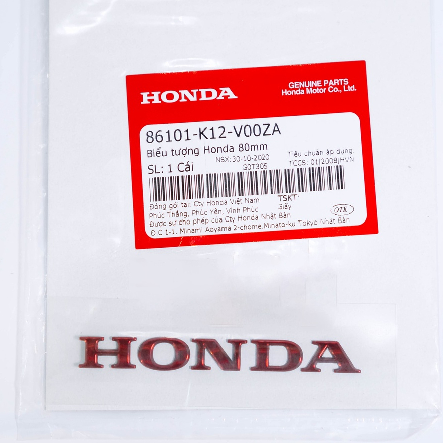 Tem 3D Honda 80mm Chính Hãng bằng Nhôm