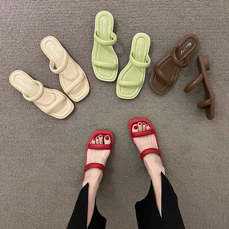 Sandal quai ngang đế tròn