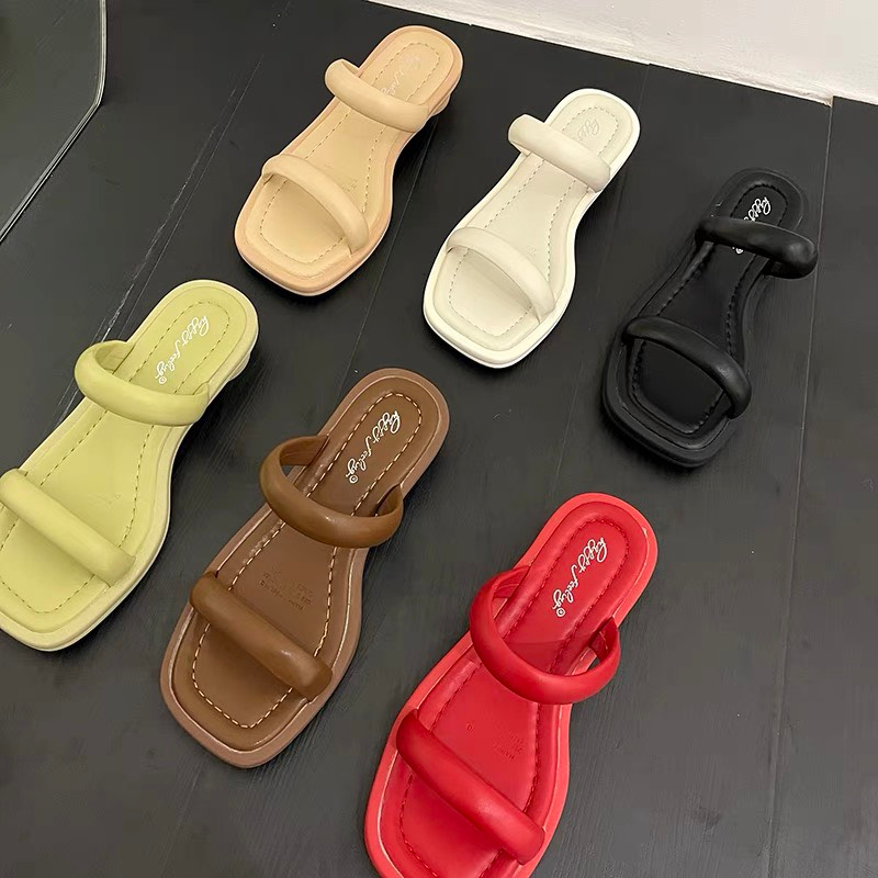 Sandal quai ngang đế tròn