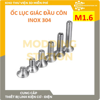 Ốc lục giác đầu côn inox 304 size m1.6x3mm, m1.6x4, m1.6x5mm, m1.6x6, m1.6x8mm