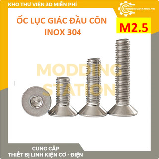 Ốc lục giác đầu phẳng inox 304 size m2.5x40, 35, 30, 25, 22, 20, 18, 16, 14, 12, 10, 8, 6, 5, 4