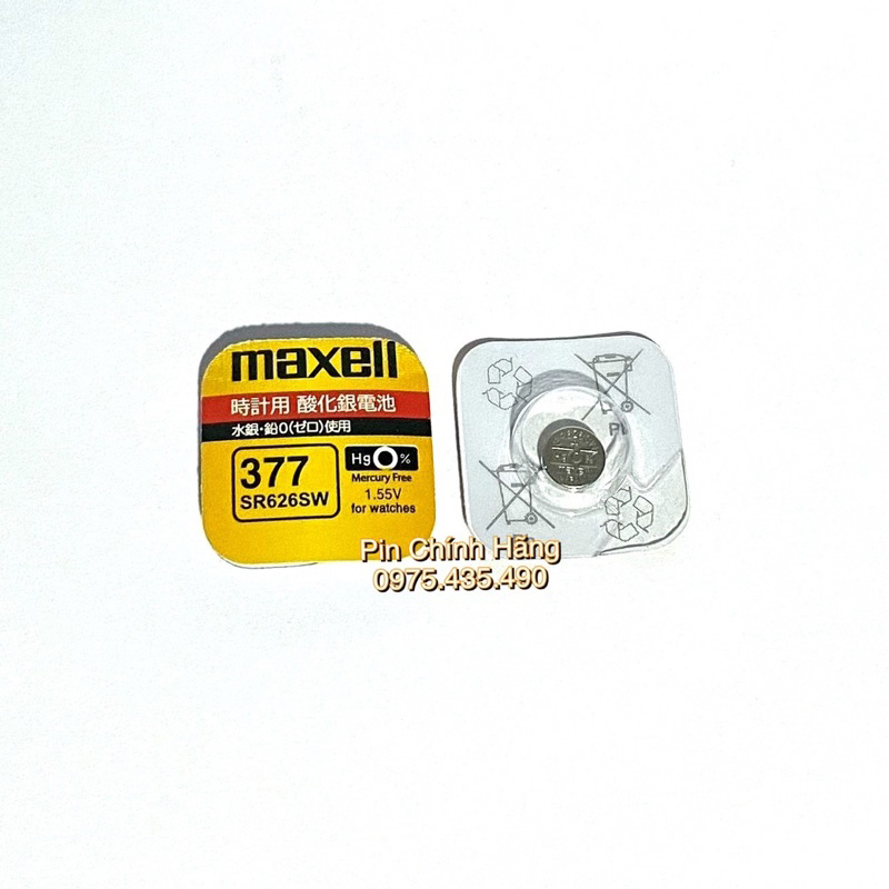 Pin Đồng Hồ Maxell SR626SW 377 Hàng Cao Cấp Vỉ 1 Viên Chính Hãng Made in Japan