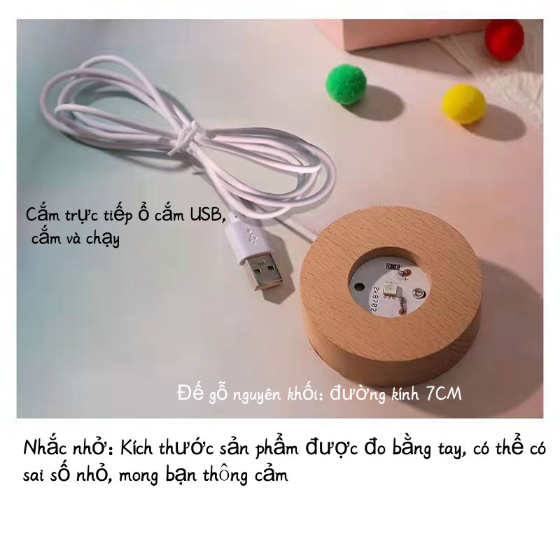 Đèn Ngủ 3D Quả Cầu Pha Lê Phát Sáng ，Trang trí máy tính để bàn, trang trí hệ mặt trời và mặt trăng, quà tặng sinh nhật