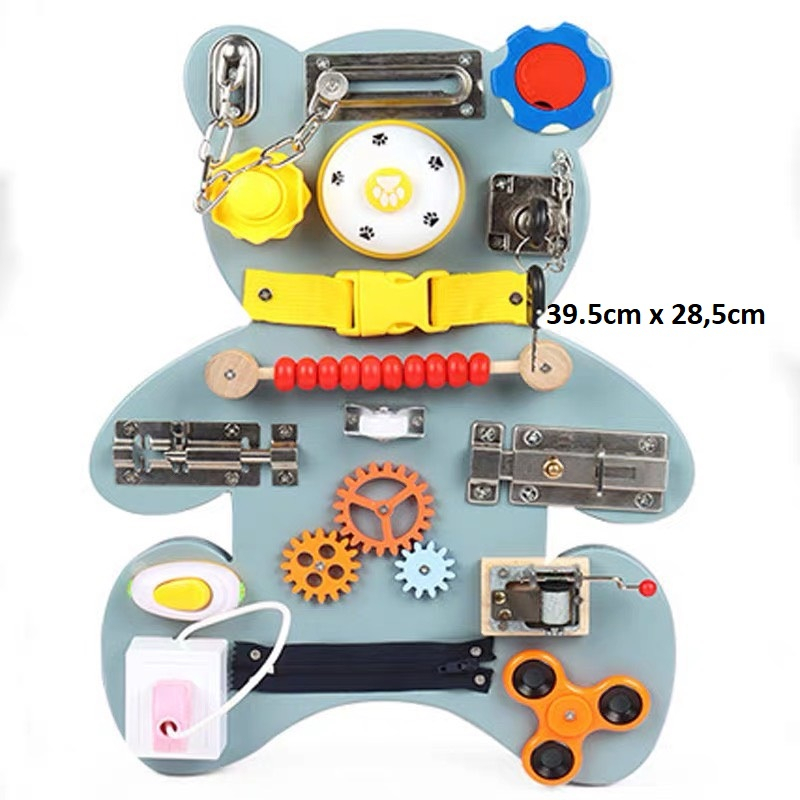 Đồ chơi bảng bận rộn, busy board bằng gỗ cho bé - Biko Shop