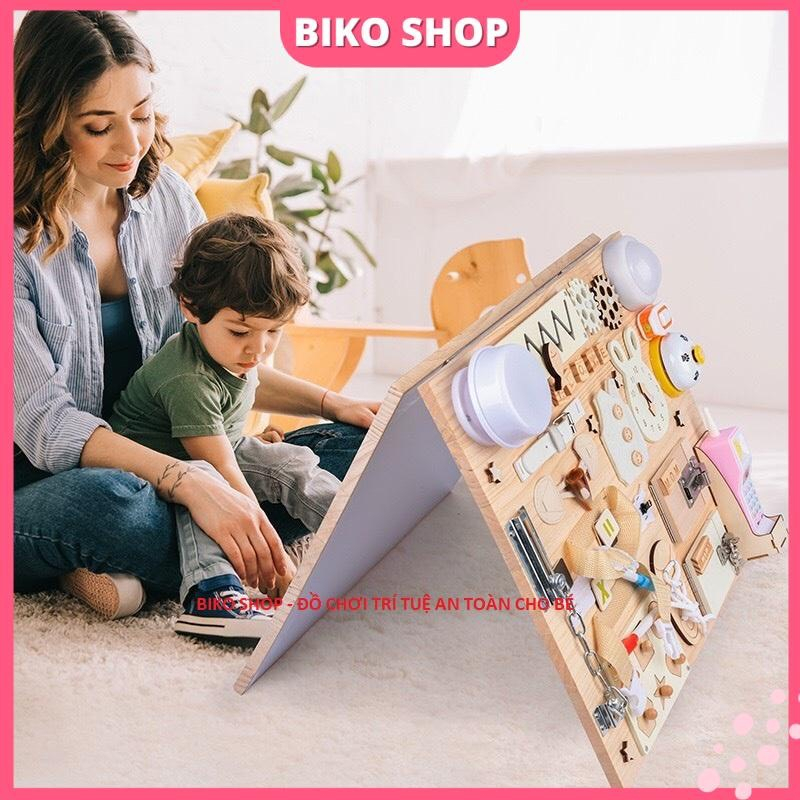 Đồ chơi bảng bận rộn, busy board bằng gỗ cho bé - Biko Shop