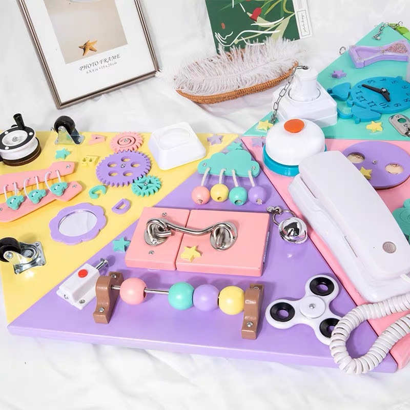 Đồ chơi bảng bận rộn, busy board bằng gỗ cho bé - Biko Shop